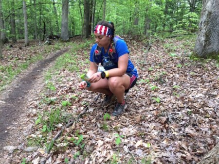 Snack break during the first loop while Deb got rocks out of her shoe. PC: Deb