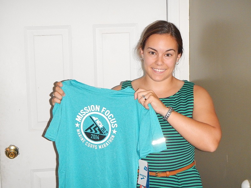 2014 Marine Corps Marathon in training shirt