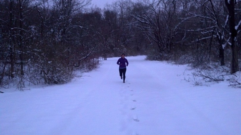 Running in the snow